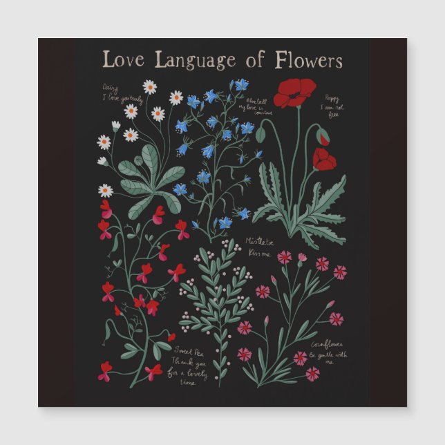 Floriograpy Love language of flowers botanical (Front)