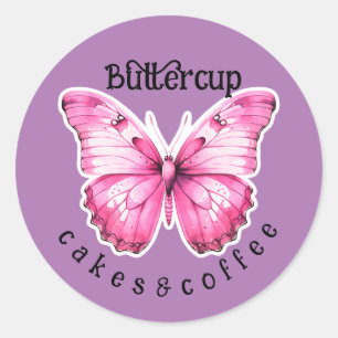 Florist Bakery Cafe Custom Shop Name Product  Classic Round Sticker