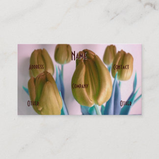 Florist - Beige Blue Tulips Business Card