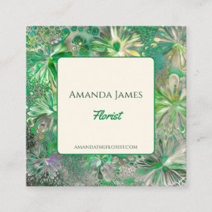 Florist Botanical Professional Boutique Shop Square Business Card