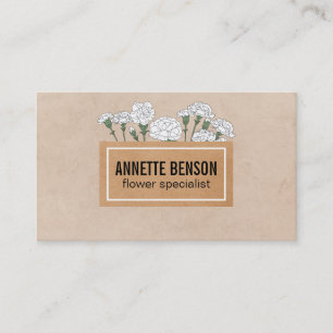 Florist Carnations II (white) Business Card