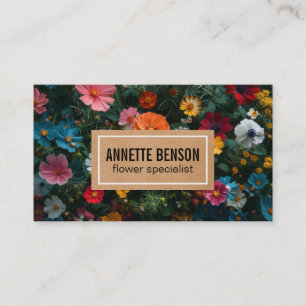 Florist Colorful Flowers Background Business Card