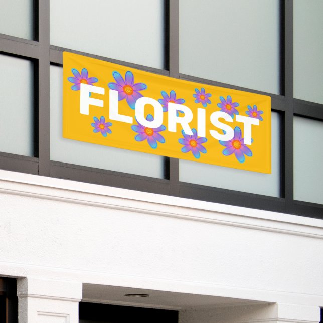 FLORIST Colourful Flowers Banner (Outside Building)