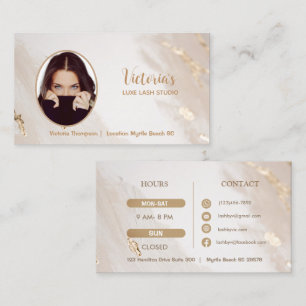Florist Elegant Black & Gold Modern Floral Shop Business Card