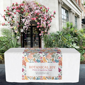 Florist Floral Boho Pop Up Shop Table Runner Sign Tapestry