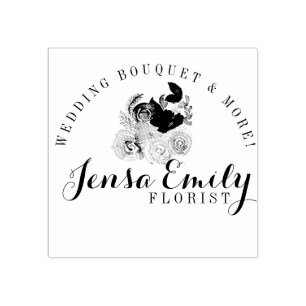 Florist Florals Bouquet Logo Artist Studio  Rubber Stamp