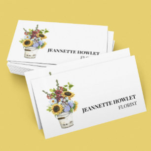 Florist Flower Floral Daisy Sunflower  Business Card