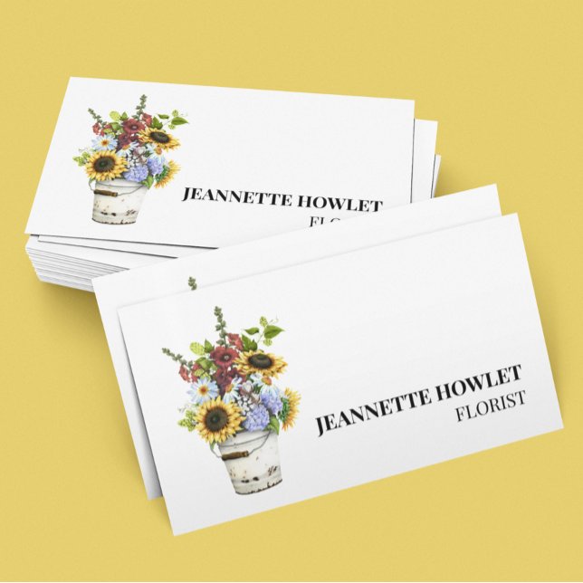 Florist Flower Floral Daisy Sunflower  Business Card (Creator Uploaded)