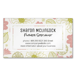 Florist   Flower Shop Magnetic Business Card