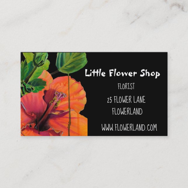 Florist Flower Shop modern flower business Business Card (Front)