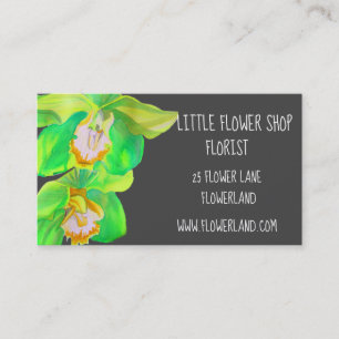 Florist Flower Shop modern orchid art business Card
