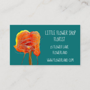 Florist Flower Shop modern simple business Business Card