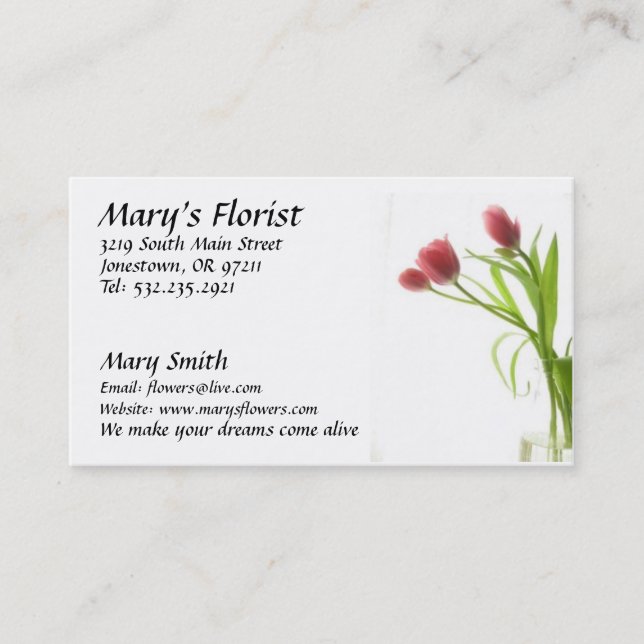 Florist Flowers Business Card (Front)