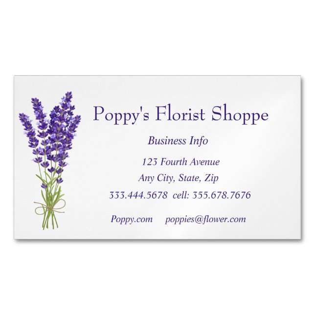 Florist Flowers Lavender Plants Shop Business Card (Front)