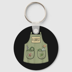 Florist Funny Floral Designer Gardener Apron Key Ring
