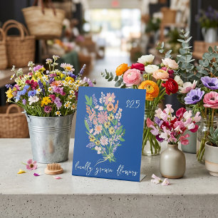 Florist Handpainted Flowers Market Farmstand Price Pedestal Sign