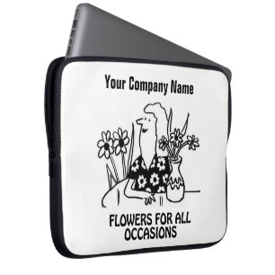 Florist or Flower Shop Cartoon on Lap Top Case