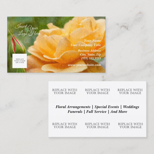 Florist Orange Rose Business Card (Front/Back)