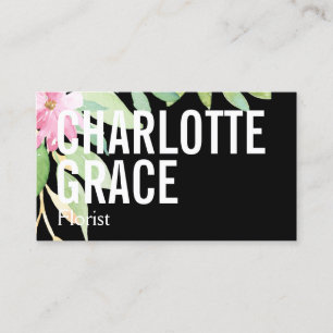 Florist Pink Flower Themed Personalised Business Card