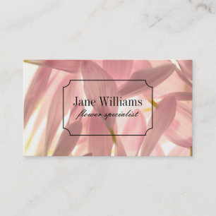 Florist Pink Flowers Business Card