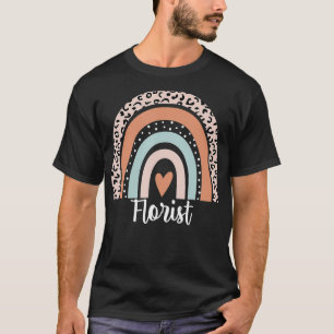 Florist Rainbow Leopard Funny Florist Appreciation T-Shirt