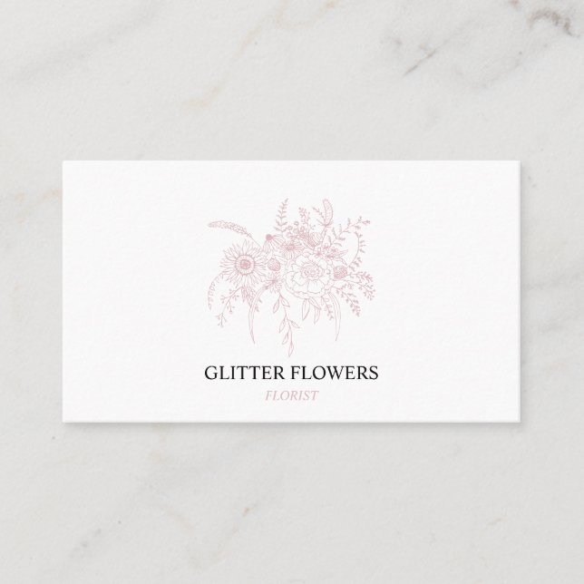 Florist Rose Gold Business Card (Front)