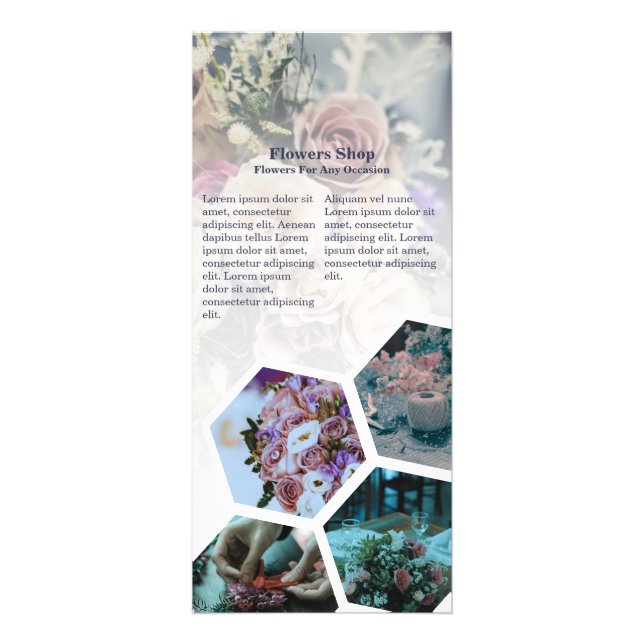 Florist Services Information Custom Photo Rack Card (Front)