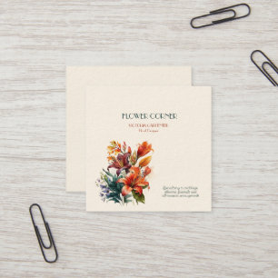 Florist Shop Lilies Square Business Card