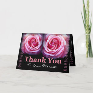 FLORIST - Wedding Thank You with Pink Roses Card