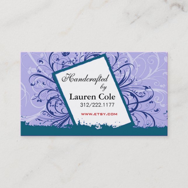 Florista Handcrafted by custom crafts Business Card (Front)
