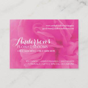 Floristry pink rose florist cubby business card