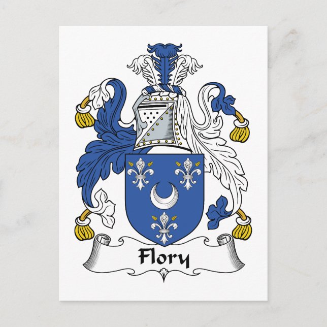 Flory Family Crest Postcard (Front)