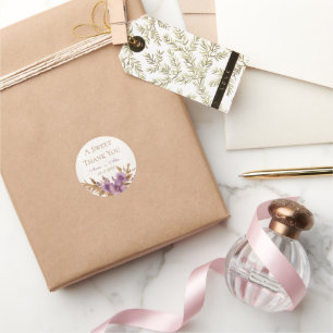 Flory theme Wedding Sticker Purple & Gold