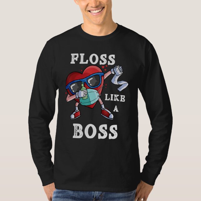 Floss Like A Boss 2022 Dabbing Heart In A Mask T-Shirt (Front)