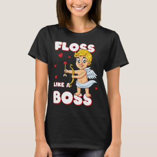 Floss Like A Boss Cupid Valentines Day Boys Girls  T-Shirt