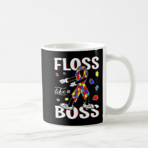 Floss Like A Boss Dance Flossing Kid Autism Awaren Coffee Mug