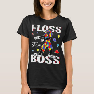 Floss Like A Boss Dance Flossing Kid Autism Awaren T-Shirt