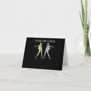 Floss Like A Boss Dancing Flossing Dance Vintage R Card