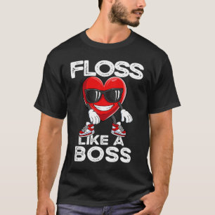 Floss Like a Boss Hearts Valentines Day Boys Girls T-Shirt