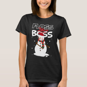Floss Like a Boss Snowman Flossing Christmas 3 T-Shirt
