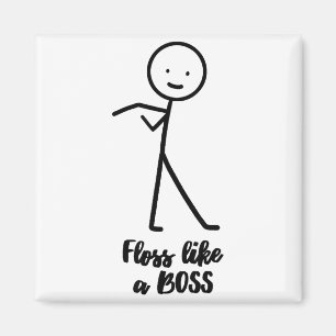 Floss Like A Boss Stick Figure Stickman Doodle Pri Magnet