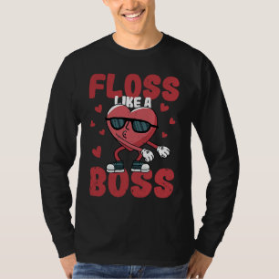 Floss Like A Boss Valentine's Day Dance Heart Love T-Shirt