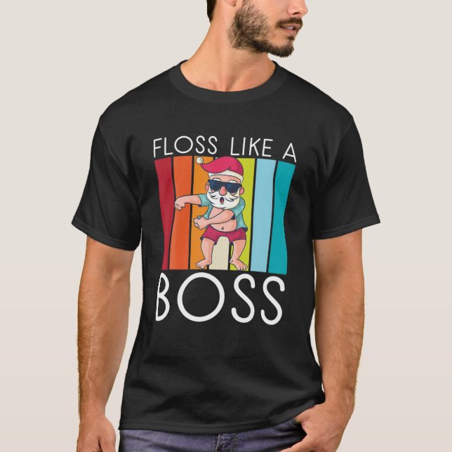 Floss Like A Boss Xmas Christmas T-Shirt (Front)