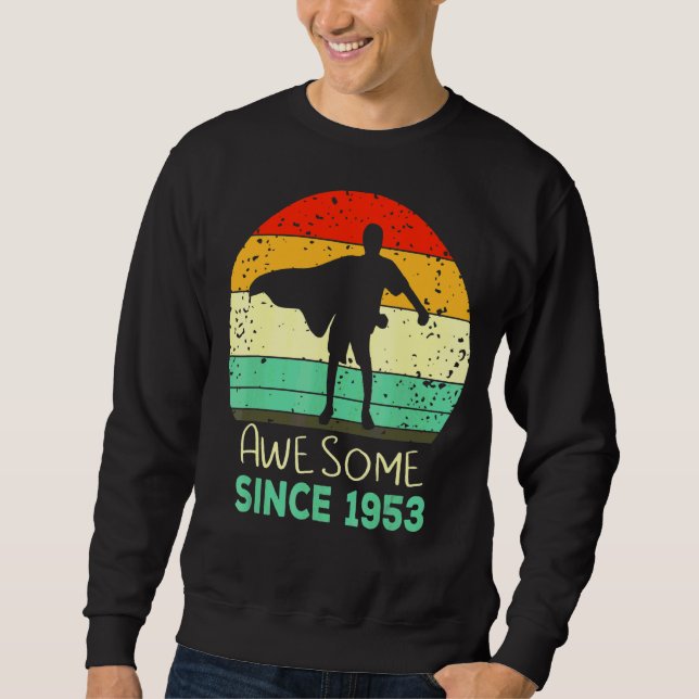 Flossing Boy Awesome Since 1953 69th Birthday Mens Sweatshirt (Front)