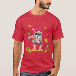 Flossing Christmas in July Boys Men Hawaiian Xmas T-Shirt