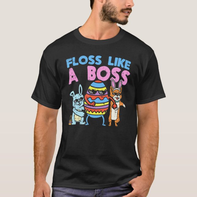 Flossing Easter Crew Floss Like A Boss Egg Bunny C T-Shirt (Front)