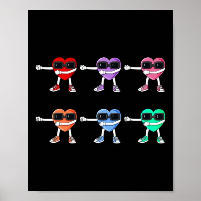 Flossing Hearts Valentines Day Floss Like A Boss B Poster (Front)