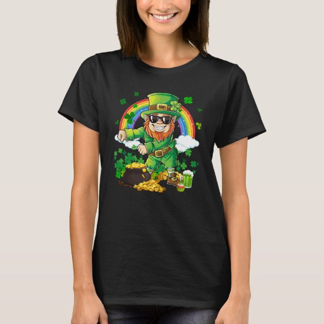 Flossing Leprechaun Shamrock Saint Patrick's Day B T-Shirt (Front)
