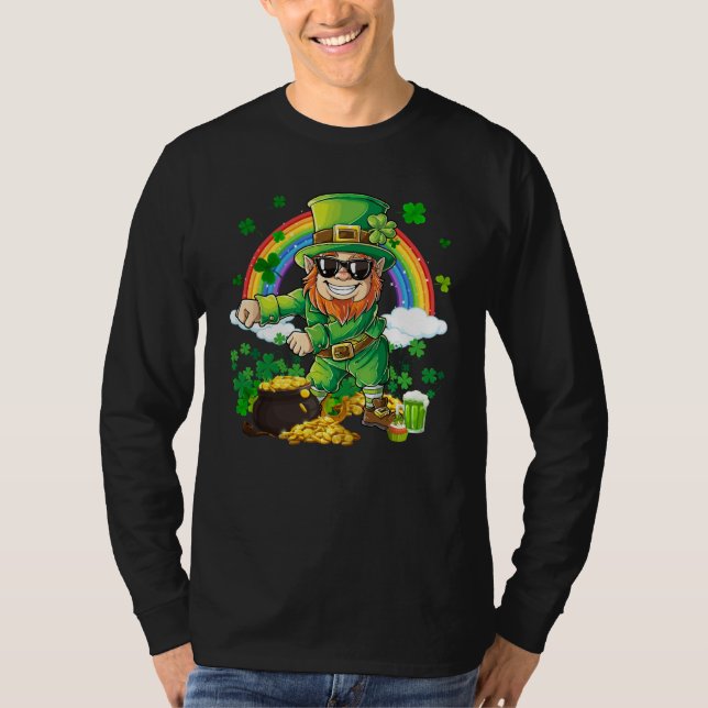 Flossing Leprechaun Shamrock Saint Patrick's Day B T-Shirt (Front)