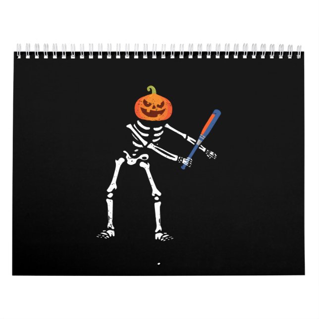 Flossing Skeleton Funny Baseball Lover Floss Dance Calendar (Cover)